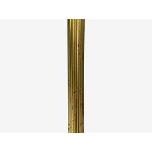 Danish Modern, Brass, Paper, Adjustable Floor Lamp, Denmark, 1960s For Sale - Image 10 of 13