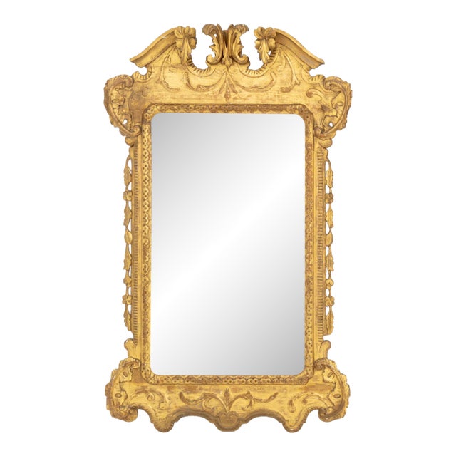 18th Century George II Giltwood Framed Mirror For Sale