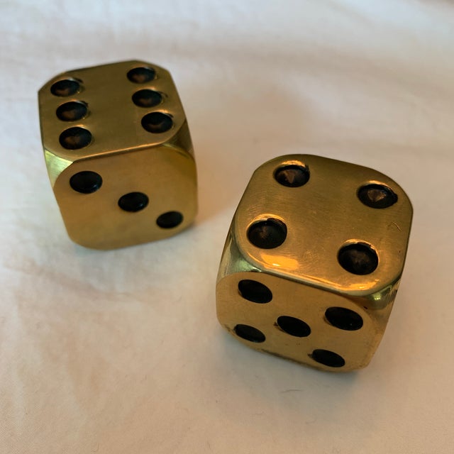 Vintage Mid Century Brass Dice Chairish