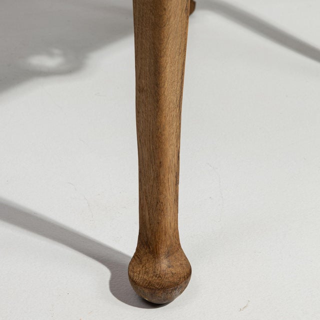Early 20th Century Early 20th Century France Weathered Honey Oak Carved Oak Side Table For Sale - Image 5 of 10