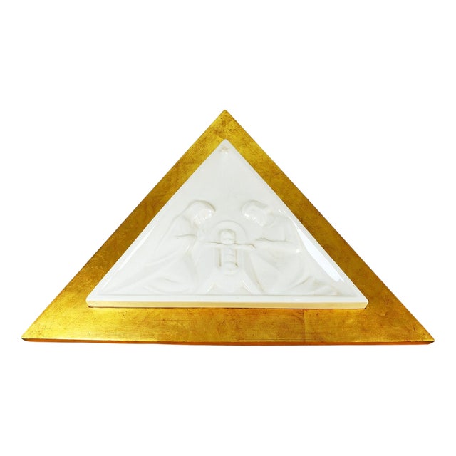 Sphinx Maastricht Ceramic Bas-Relief Painting of the Holy Family For Sale