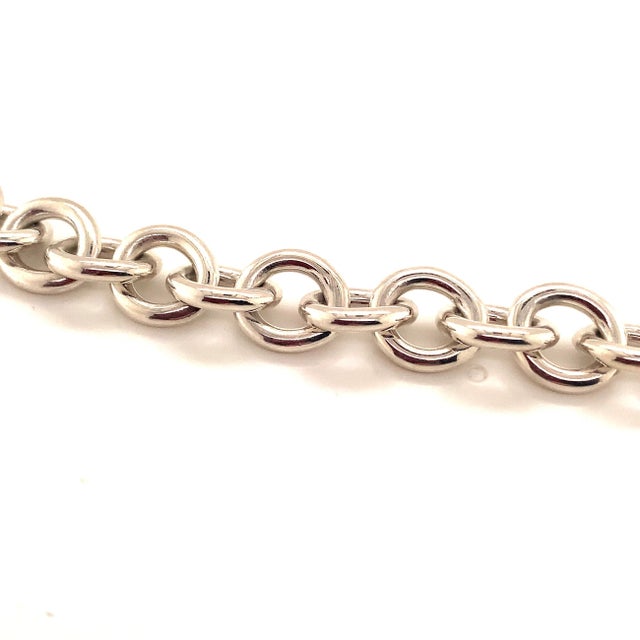 Metal 1990s Tiffany & Co Estate Sterling Silver Bracelet 7 Inches 34.2 Grams For Sale - Image 7 of 12