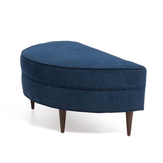 Mid Century Half Moon Lounge Chair & Ottoman After Adrian Pearsall Satellite Havana Knoll Fabric For Sale - Image 17 of 18