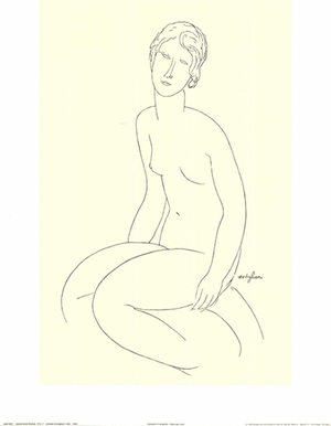 Amedeo Modigliani, Seated Nude Woman, 1919, Print on Paper