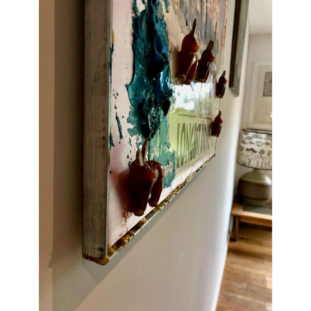 2000 - 2009 2007 "The Longest Drive" Contemporary Figurative Cowboy Western Mixed-Media Collage by Justin Lieberman For Sale - Image 5 of 10