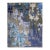 Modern Abstract Indian Handmade Blue Wool and Silk Rug For Sale