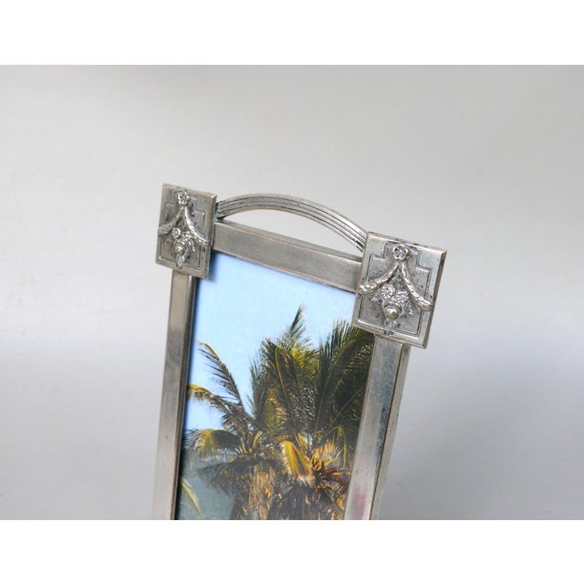Metal Art Nouveau Silver-Plated Picture Frame, 1890s For Sale - Image 7 of 12