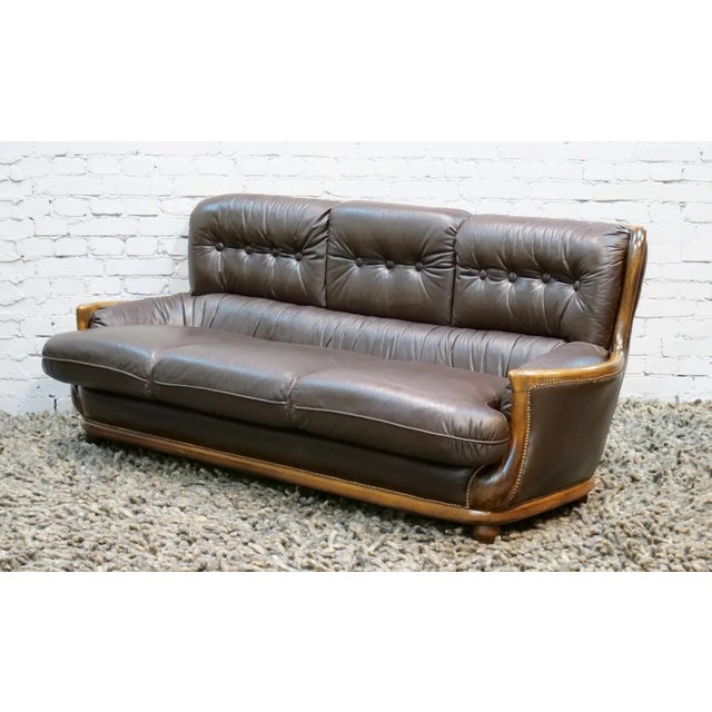 Arts & Crafts Style Leather Sofa, 1950s For Sale - Image 16 of 18