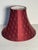 Burgundy red silk lamp shade embroidered in diamond pattern.