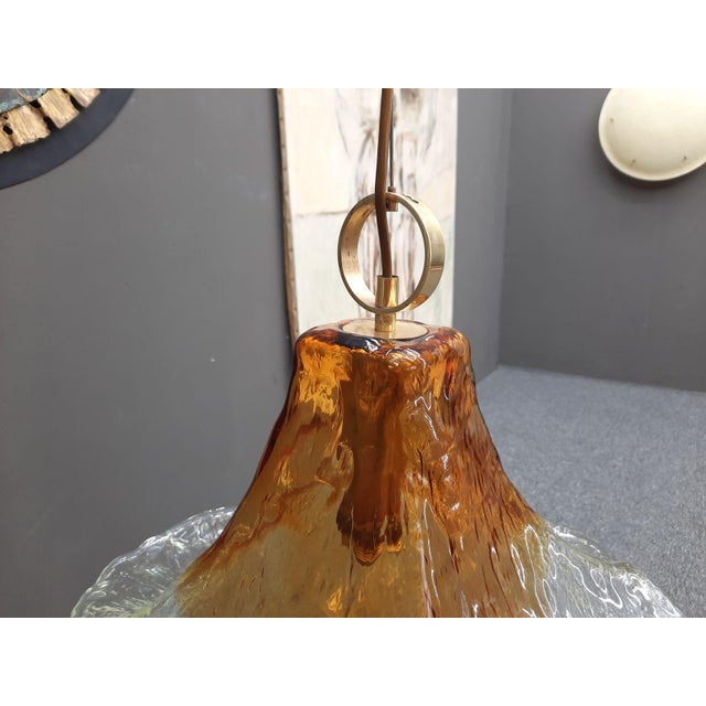 Floral Pendant Lamp attributed to Mazzega, 1970s For Sale - Image 10 of 17