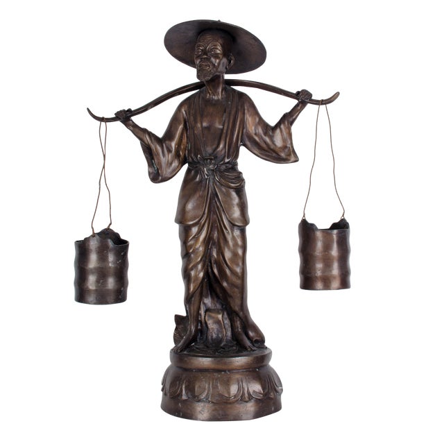 Bronze Chinese Water Carrier Chairish