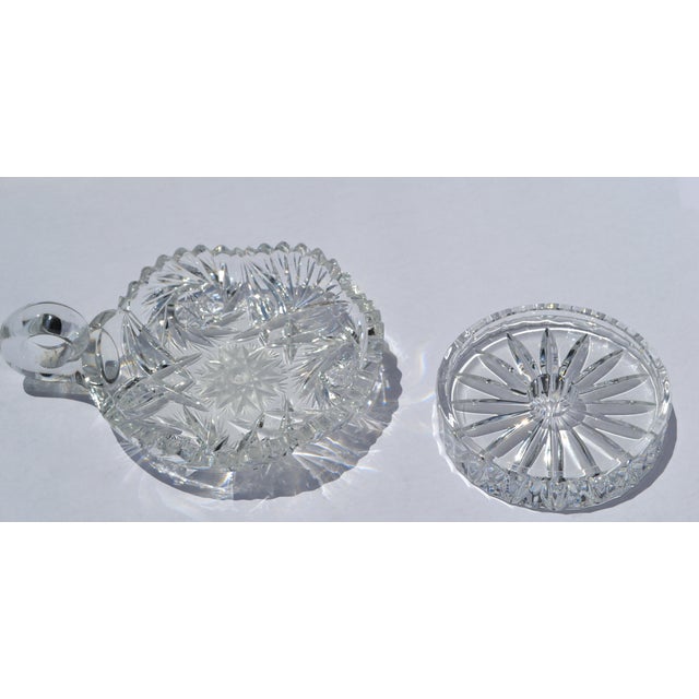 Early 20th Century American Brilliant Period Cut Glass Bowl Handle Sawtooth 50% Lead For Sale - Image 15 of 16