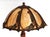 Antique Art Nouveau Slag Glass Table Lamp With 8-Panel Curved Umbrella Shade For Sale - Image 4 of 8