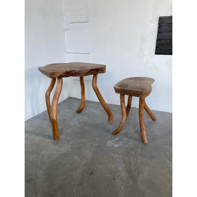Wood Elm Side Tables, 1960s, Set of 2 For Sale - Image 7 of 18