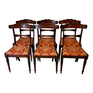 Antique Regency Carved Rosewood Dining Chairs, 1830, Set of 6 For Sale