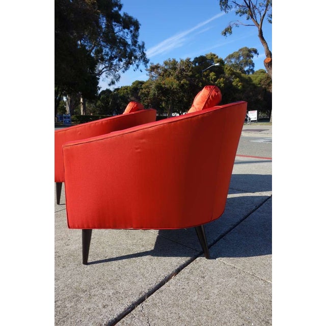 Mid-Century Modern Satin Chairs - A Pair For Sale In San Francisco - Image 6 of 6