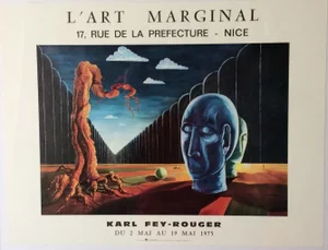 Original Surrealist Art Exhibition Poster, Karl Fey-Rouger