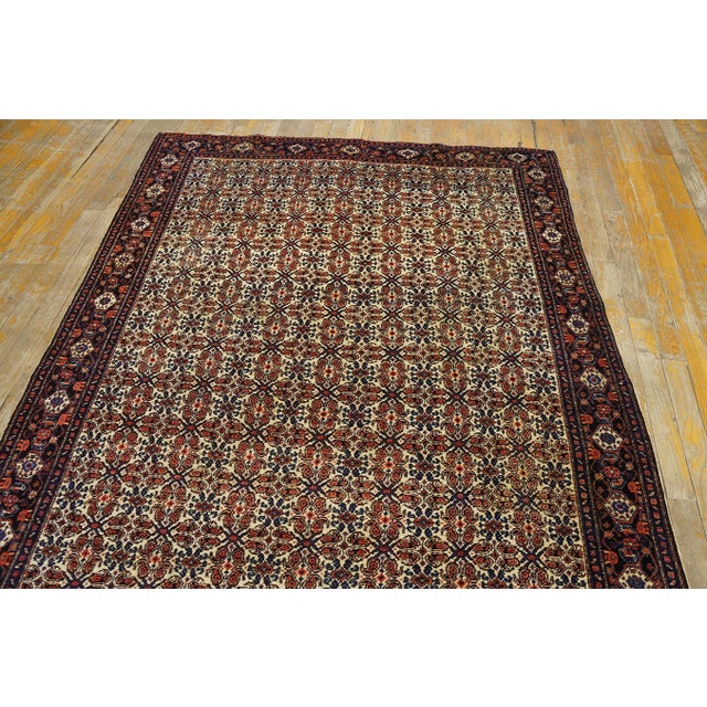 19th Century W. Persian Senneh Carpet on Silk Warp Foundation. 4'4'' x 6'8'' - 132 x 203