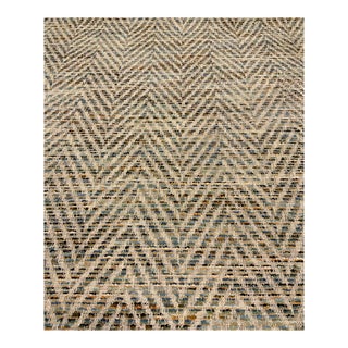Magnolia Fabric Mealton Sagebrush Mult-Color Woven Chevron Designer Fabric - 10 Yards For Sale