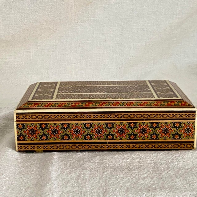Persian Micro-Mosaic Marquetry Inlaid Trinket Box For Sale - Image 9 of 12