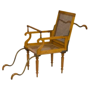 Antique English Campaign Traveling Folding Armchair