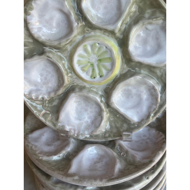 Hand Painted European Pottery Oyster Plate For Sale - Image 9 of 12