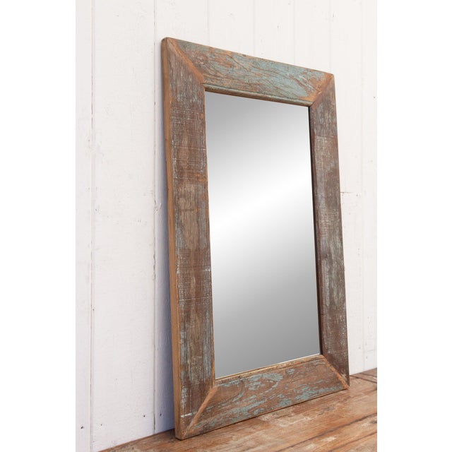 1960s Rustic Reclaimed Framed Mirror For Sale - Image 5 of 8