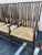 Set of 8 Elegant Bespoke Ebonized Wood Dining Chairs: Tall Back Dessin Fournir Slat Back Black Hand Rubbed Ebonized Wood With Rush Seats. Set of 8 For Sale In Los Angeles - Image 6 of 12