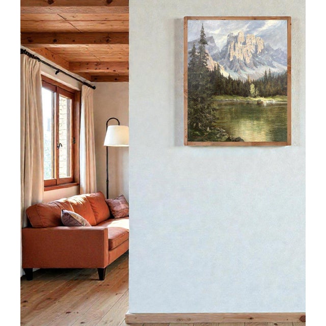 1930s Max Pistorius, Karersee, Dolomites, 1939, Oil on Canvas For Sale - Image 5 of 16
