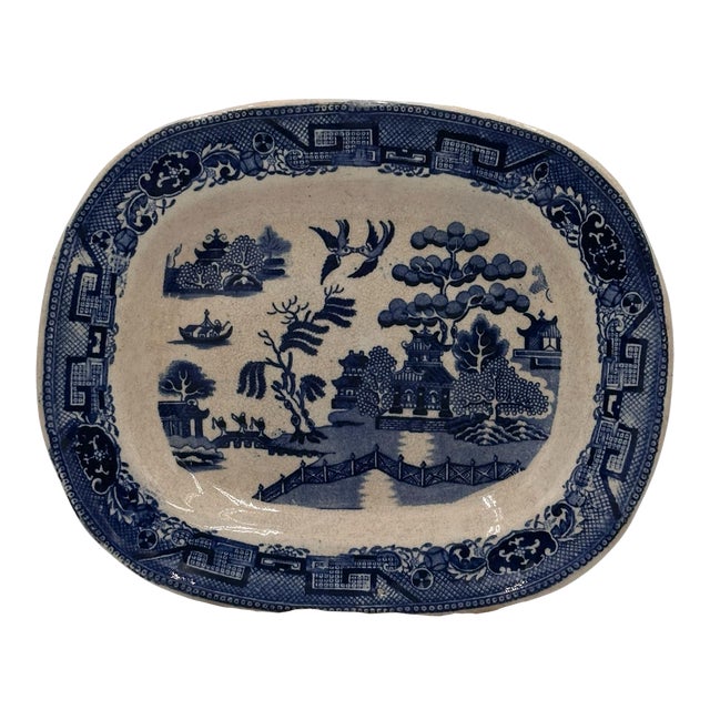 J. Jackson & Co. Blue Willow Platter, Late 19th Century For Sale