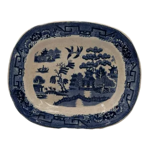 J. Jackson & Co. Blue Willow Platter, Late 19th Century