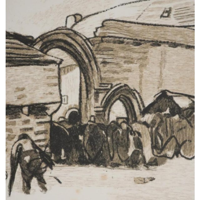 Mathurin Meheut, The Entrance to the Church, 1937, Engraving For Sale - Image 4 of 8