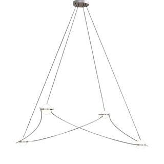 Kosmos 4l Chandelier in Polished Stainless Steel by Moss Objects For Sale
