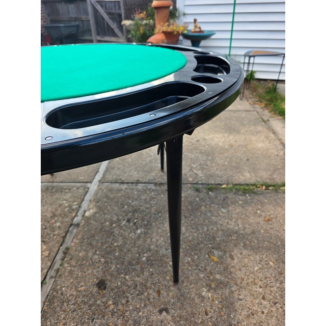 1940s MCM Durham Line Model 4100 Poker Table – Mid-Century 8-Player Card Table W/ New Felt For Sale In Houston - Image 6 of 12