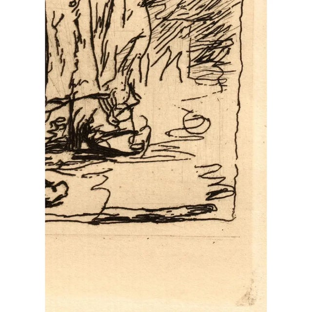 "Two Figures" Old Master Print After Rembrandt Mid 20th Century For Sale - Image 4 of 9