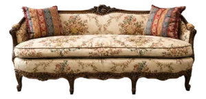 Mid 20th Century Louis XV Carved Walnut Settee | Newly Upholstered French Linen & Down Cushion | Palm Beach / Grandmillennial Style