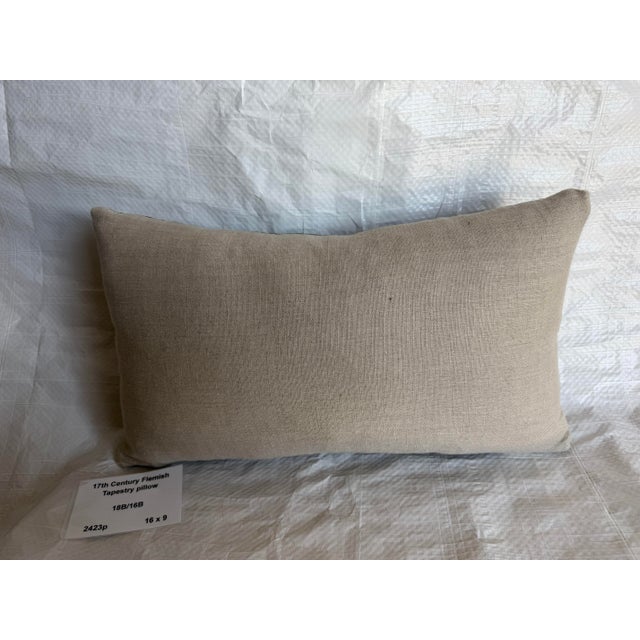 Textile 17th Century Flemish Verdure Tapestry Pillow For Sale - Image 7 of 7