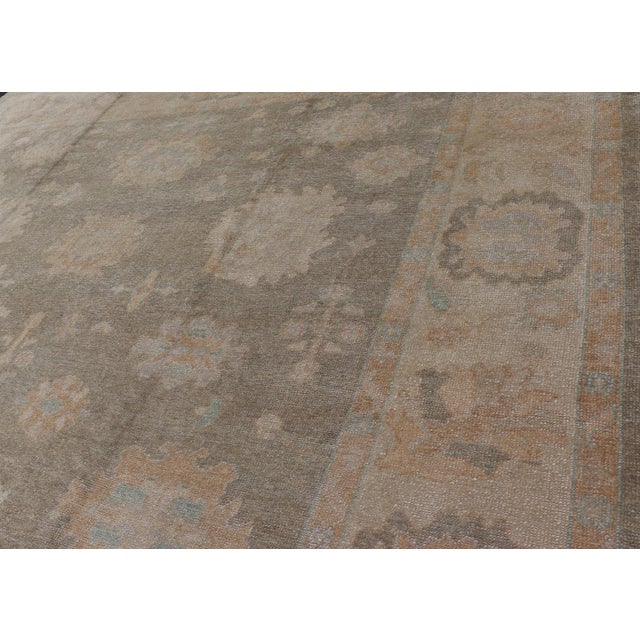 Textile Large Turkish Oushak in Moss Green by Keivan Woven Arts 10'10 X 15'5 For Sale - Image 7 of 17