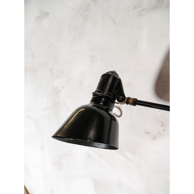 1930s Bauhaus Adjustable Black Scissor Wall Light, Early 1930s For Sale - Image 5 of 16