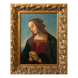 Italian School, Praying Virgin, 19th Century, Oil on Canvas For Sale