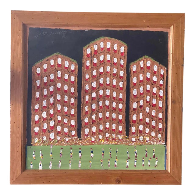 1990s Jimmy Lee Sudduth Folk Art Painting With Mud For Sale