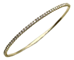 14k Gold Flexible Diamond Bangle