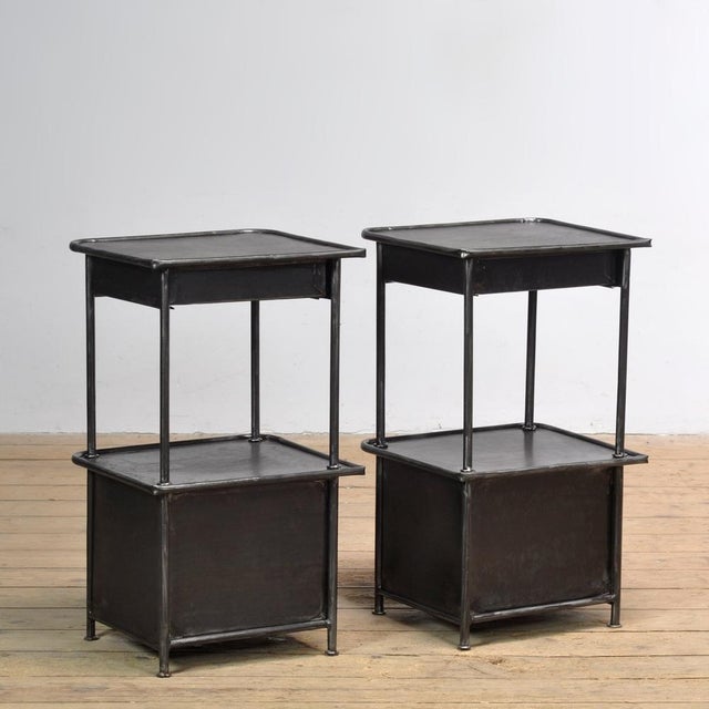 Iron Bedside Tables, 1910s, Set of 2 For Sale - Image 4 of 12