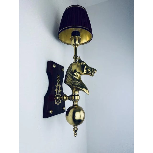 Horse Head Wall Lamp in Brass For Sale - Image 3 of 9
