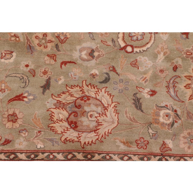 Floral Pak-Persian Green/Beige Wool Rug - 9'0'' X 12'0'' For Sale In New York - Image 6 of 9