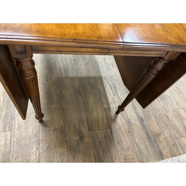 Ethan Allen Vintage Ethan Allen American Traditional Birch and Maple Drop Leaf Dining Table For Sale - Image 4 of 13