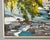1960s Vintage Framed Large Oil Painting on Canvas Depicting Boats in Harbor For Sale - Image 5 of 11