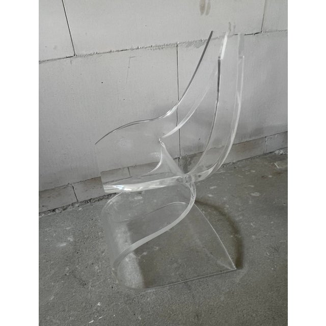 1970s Sculptural Acrylic Glass Chairs from Michel Dumas, Set of 4 For Sale - Image 5 of 10