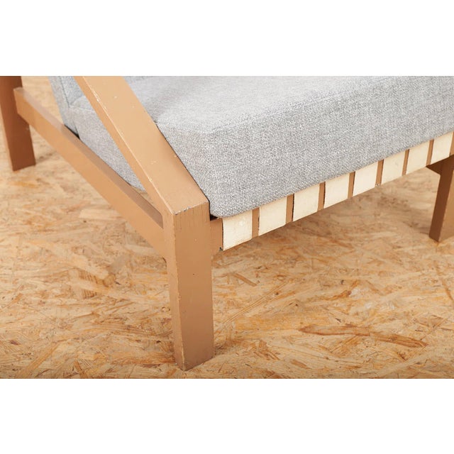 Wood Armchair in Painted Wood with Webbing Upholstery by Benedikt Rohner for Oswald, 1958 For Sale - Image 7 of 14