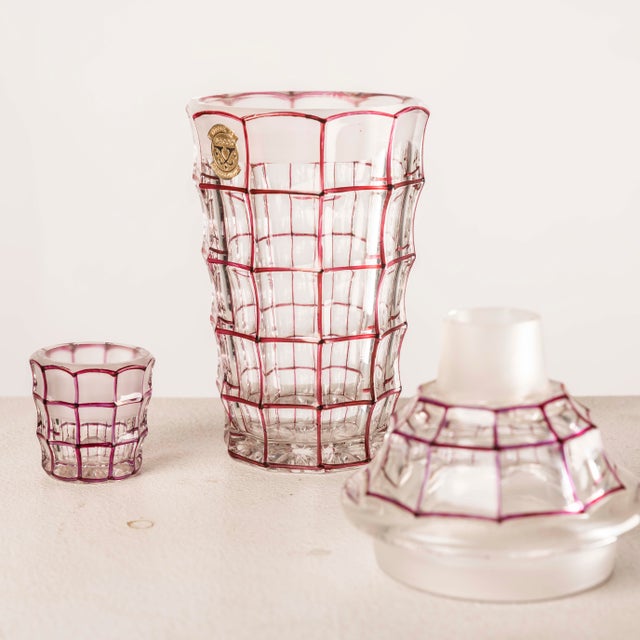 Czech Glass Shaker by Josef Hoffmann, 1940s For Sale - Image 3 of 7